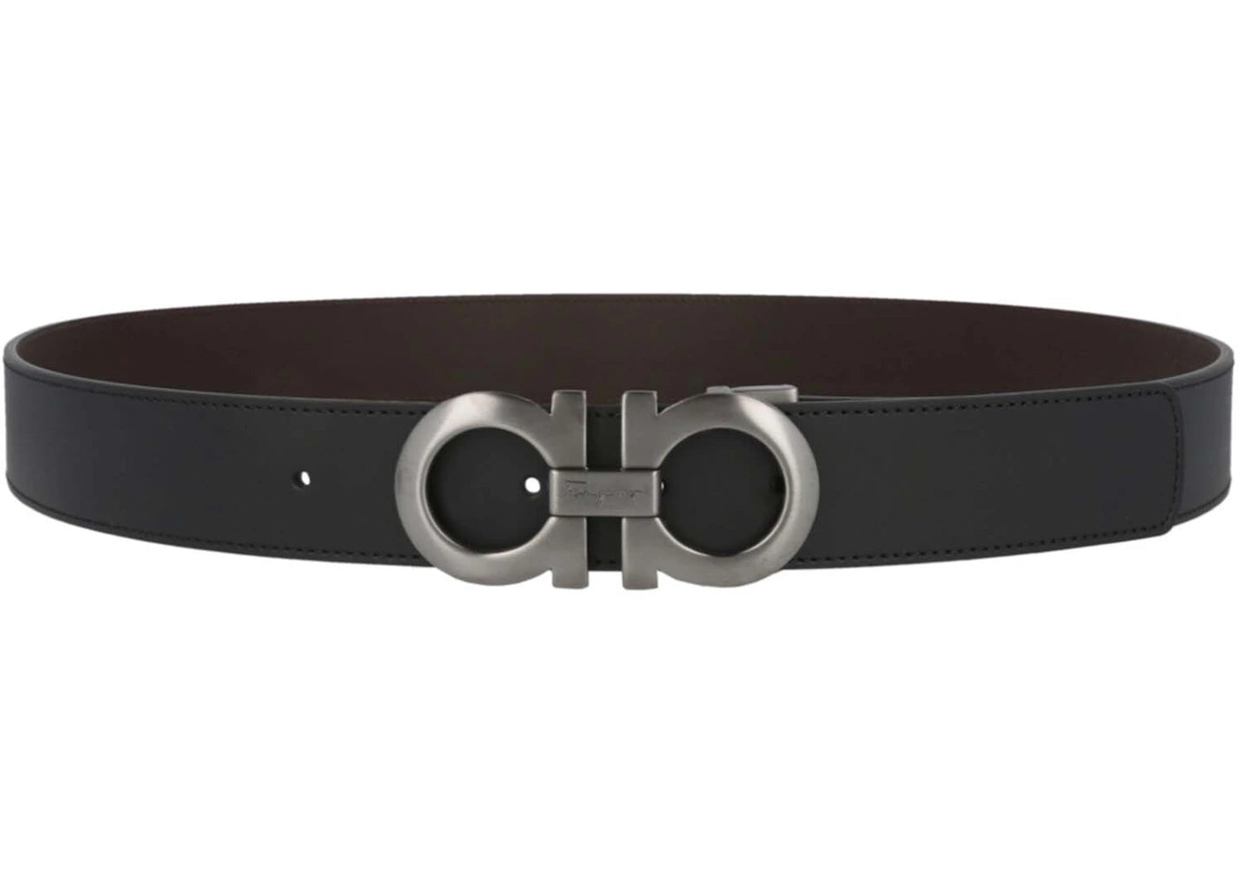 Ferragamo Gancini Leather Belt Black