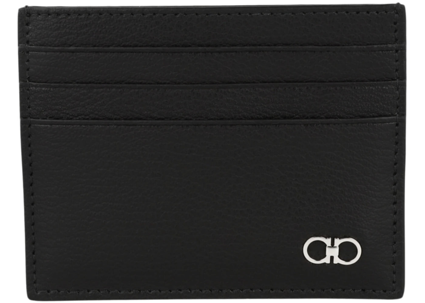Ferragamo Gancini Leather Card Holder Black
