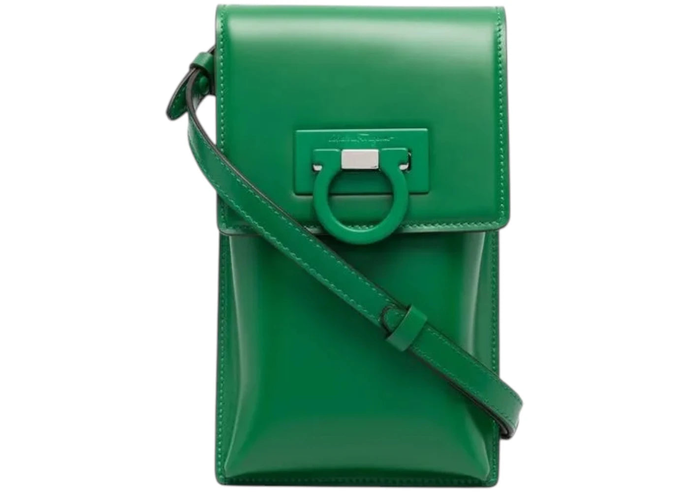 Ferragamo Gancini Mini Leather Crossbody Bag Green