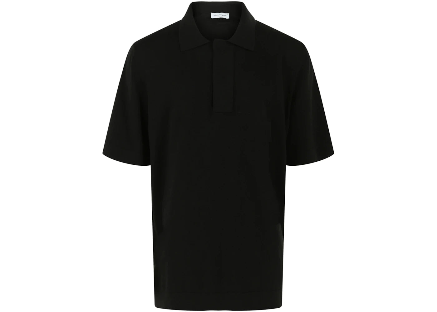 Ferragamo Gancini Silk-Blend Polo Shirt Black