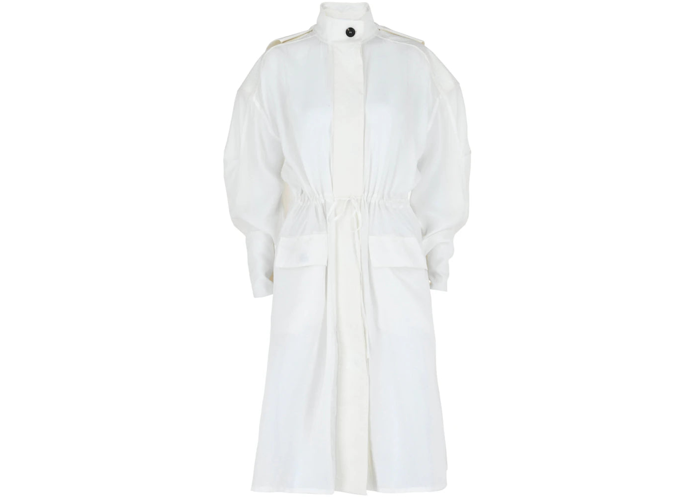 Ferragamo Long-Sleeved Hooded Trench Coat White