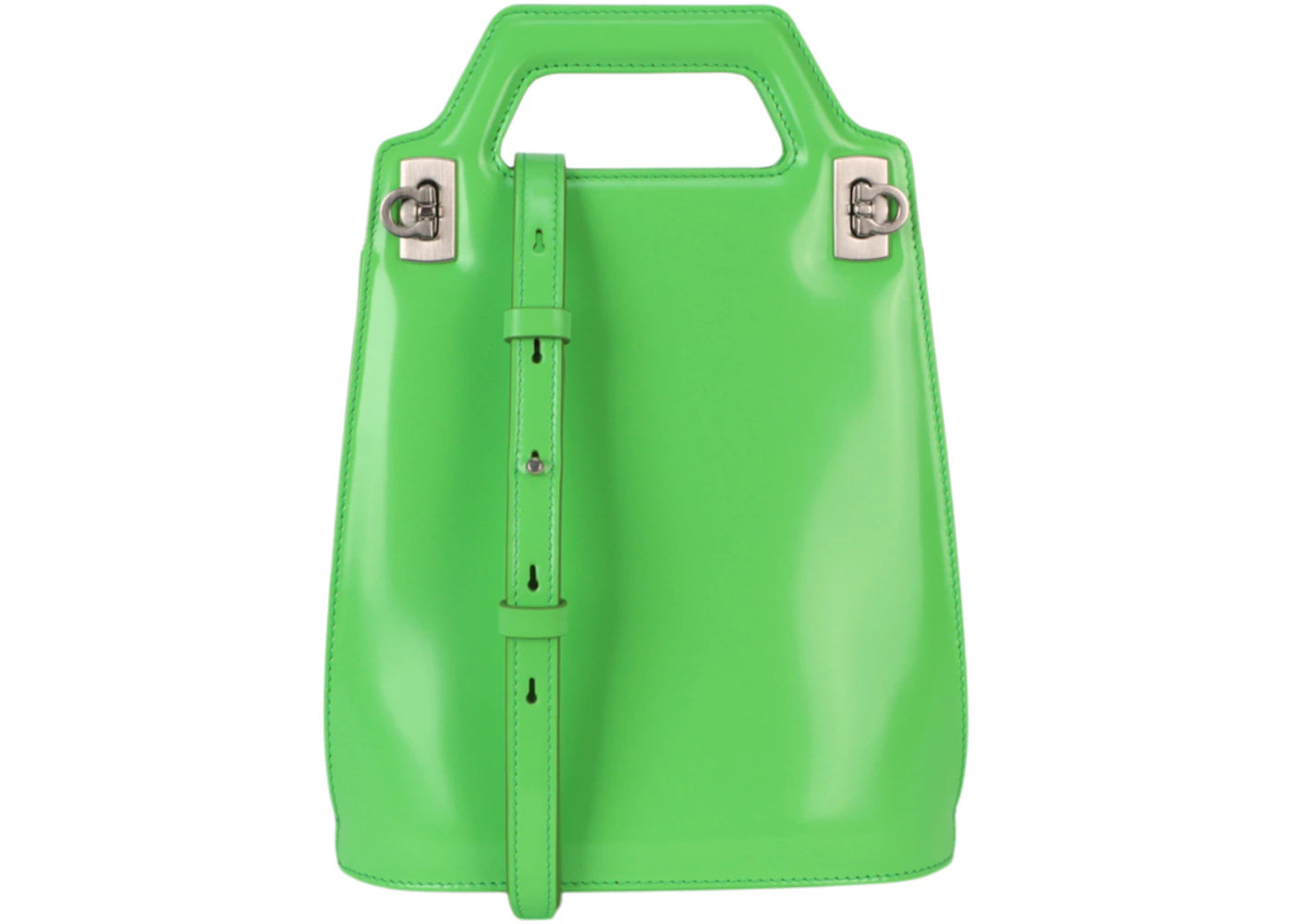 Ferragamo Micro Wanda Patent Leather Shoulder Bag Green