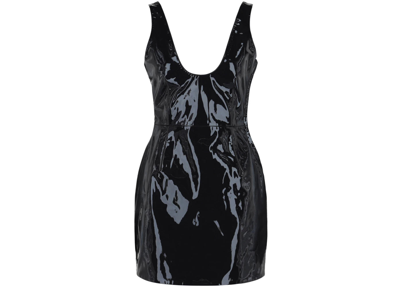 Ferragamo Patent Leather Mini Dress Blue