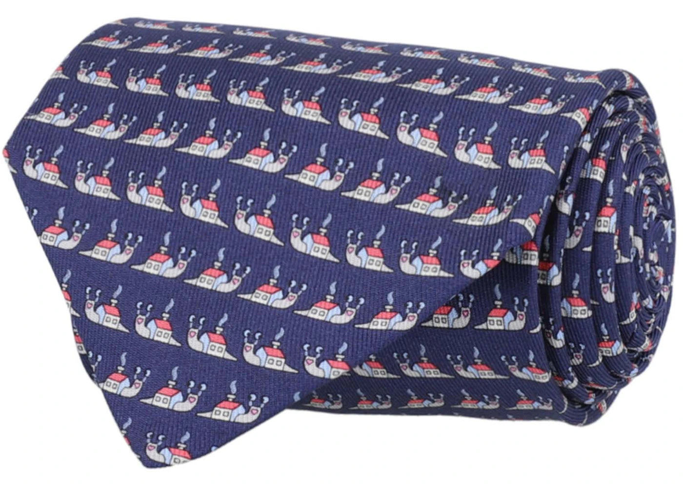 Ferragamo Printed Silk Tie Blue/Multi