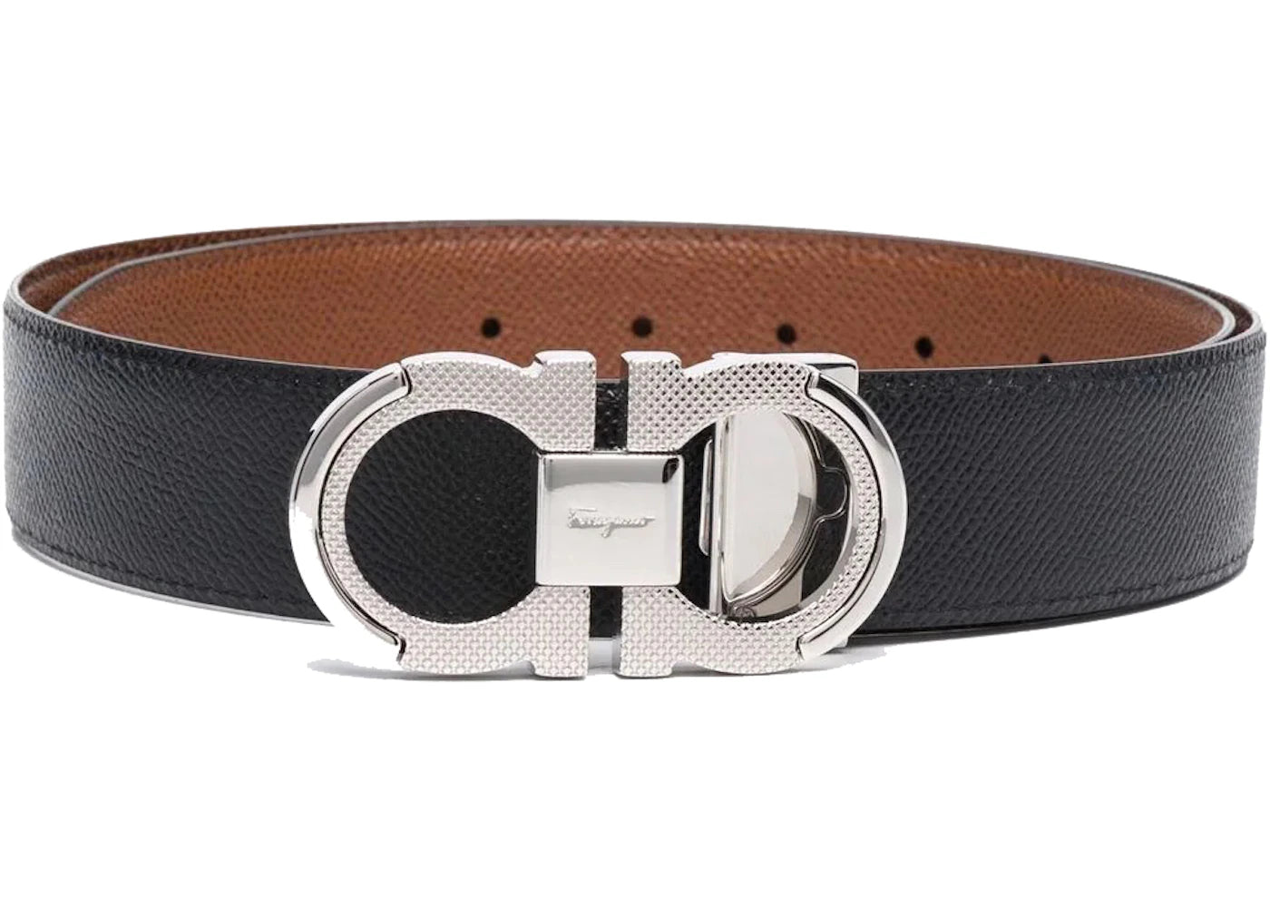 Ferragamo Reversible And Adjustable Gancini Belt 749915 Black/Brown