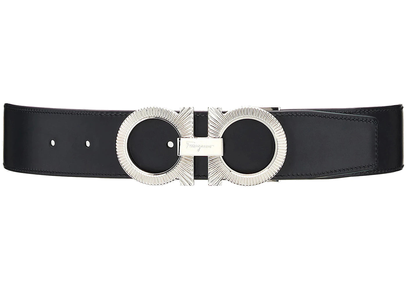 Ferragamo Reversible And Adjustable Gancini Belt Black/Big Sur Soil