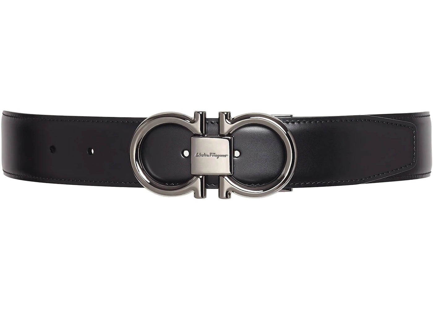 Ferragamo Reversible And Adjustable Gancini Belt Black/Hickory