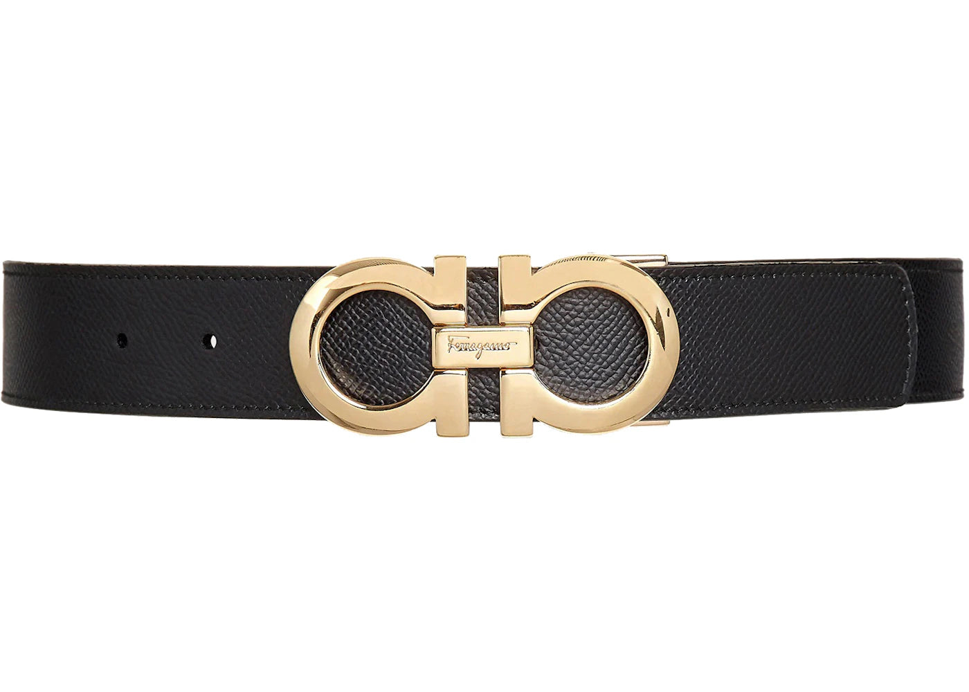 Ferragamo Reversible And Adjustable Gancini Belt Black/Ultra Marine