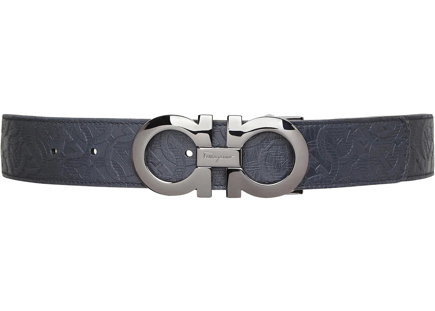 Ferragamo Reversible And Adjustable Gancini Belt Navy Blue/Black