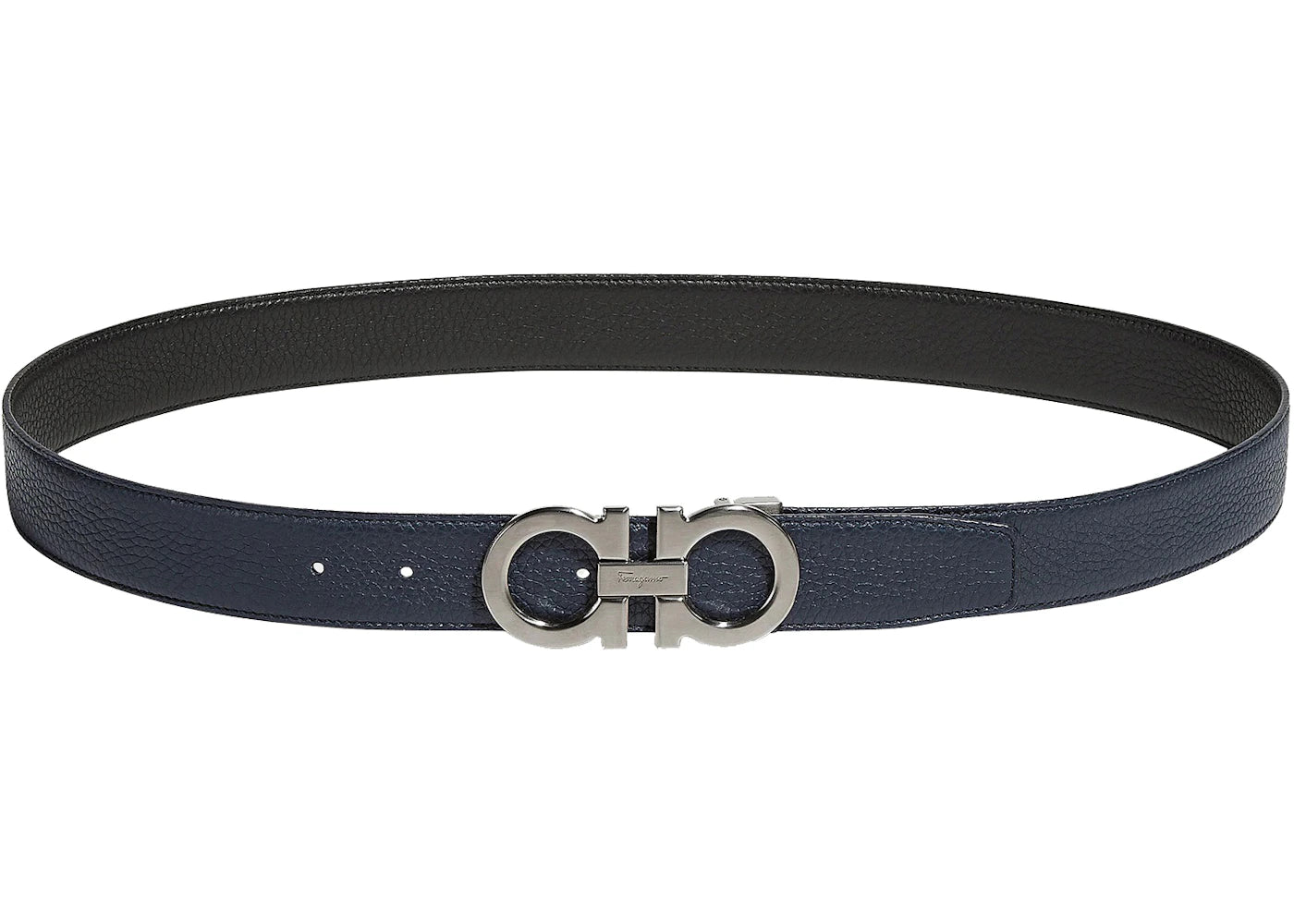 Ferragamo Reversible And Adjustable Gancini Belt Slate/Black