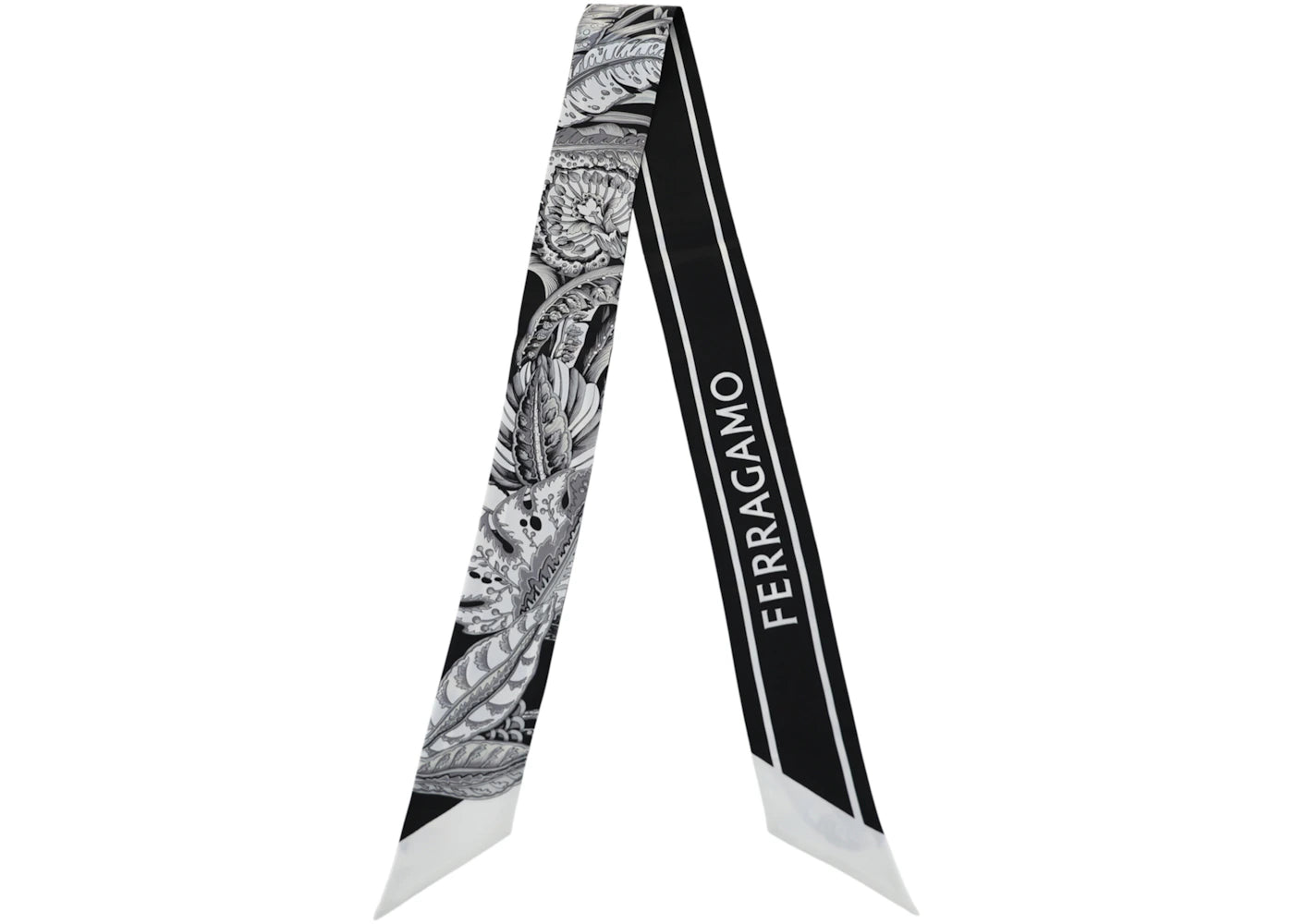 Ferragamo Togo Print Silk Bandeau Black