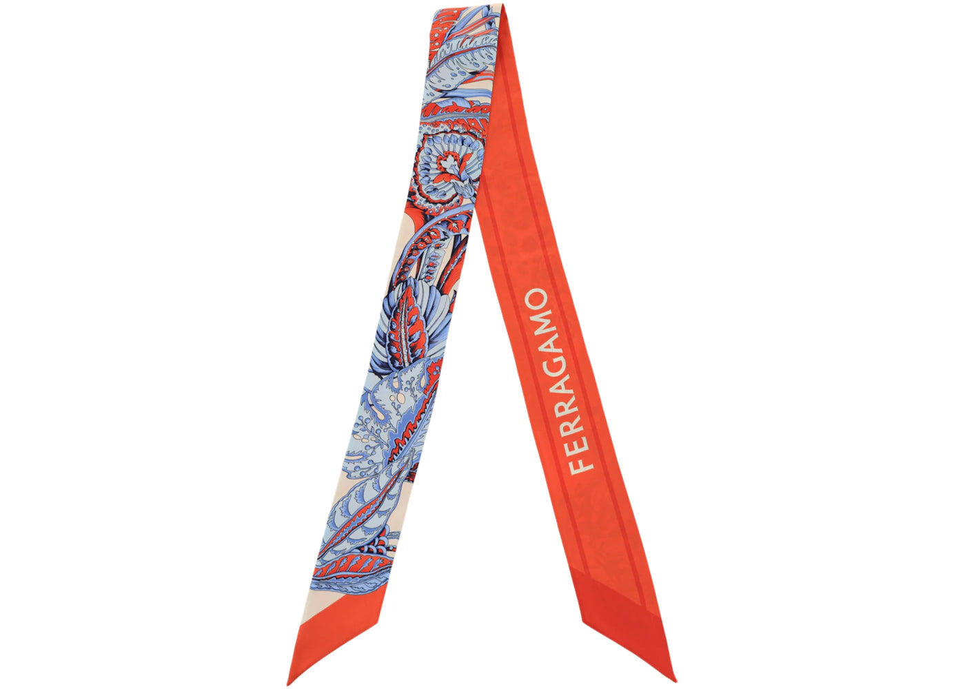 Ferragamo Togo Print Silk Bandeau Orange
