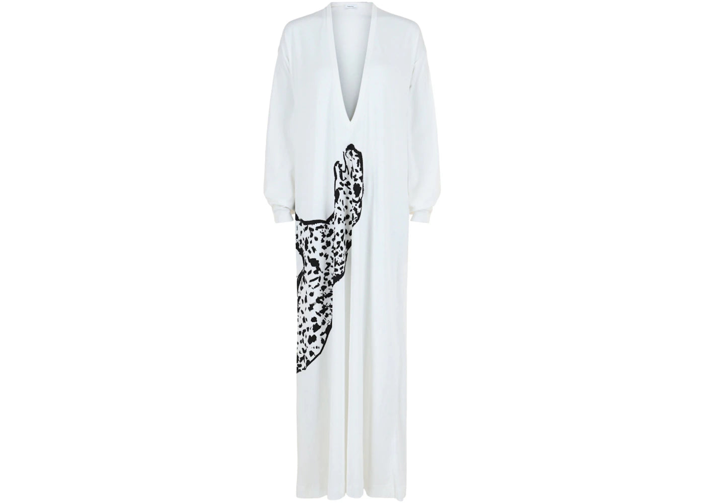 Ferragamo V-Neck Oversized Maxi Dress White