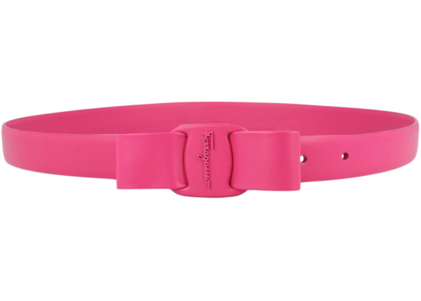 Ferragamo Vara Bow Skinny Belt Pink