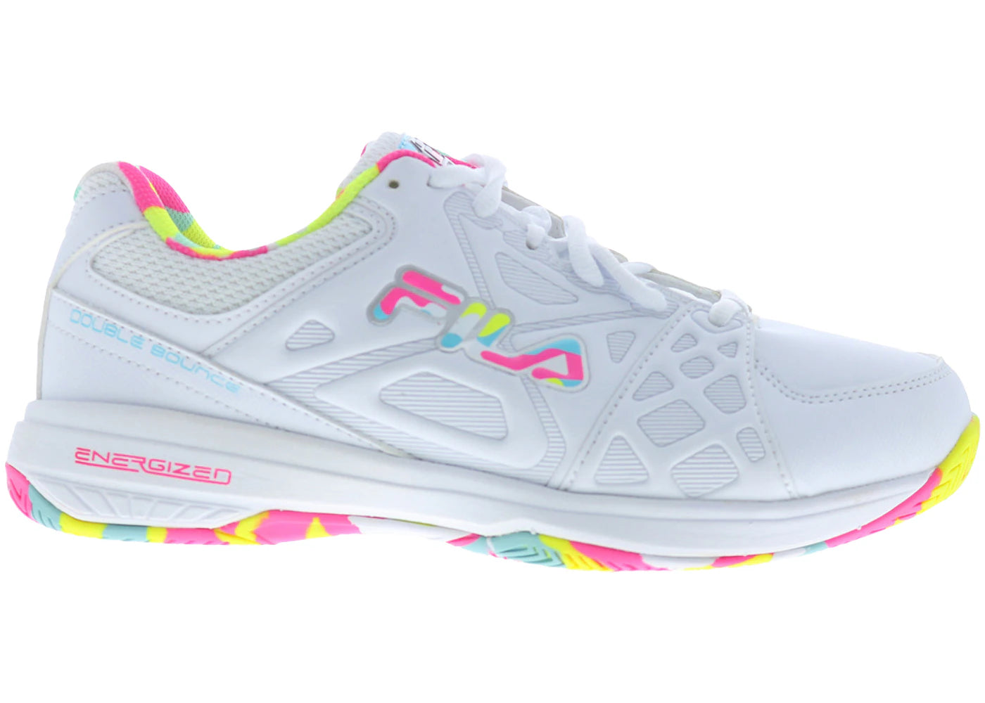 Fila Double Bounce 3 White White Multi (Women's)