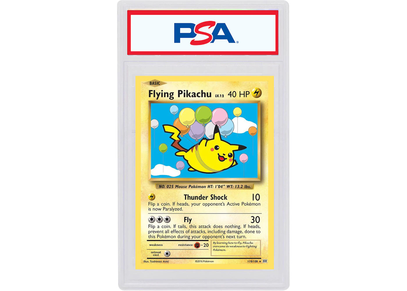 Flying Pikachu 2016 Pokémon XY Evolutions Secret Rare 110/108 (PSA or BGS Graded)