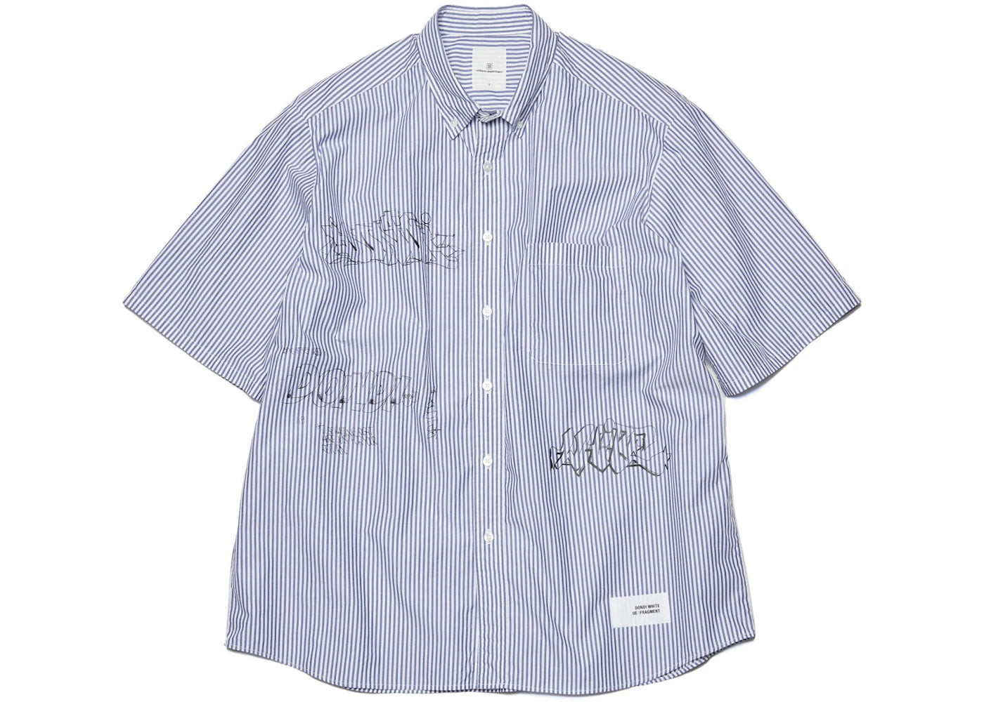 Fragment x Dondi White Graffiti S/S Shirt Navy Stripe
