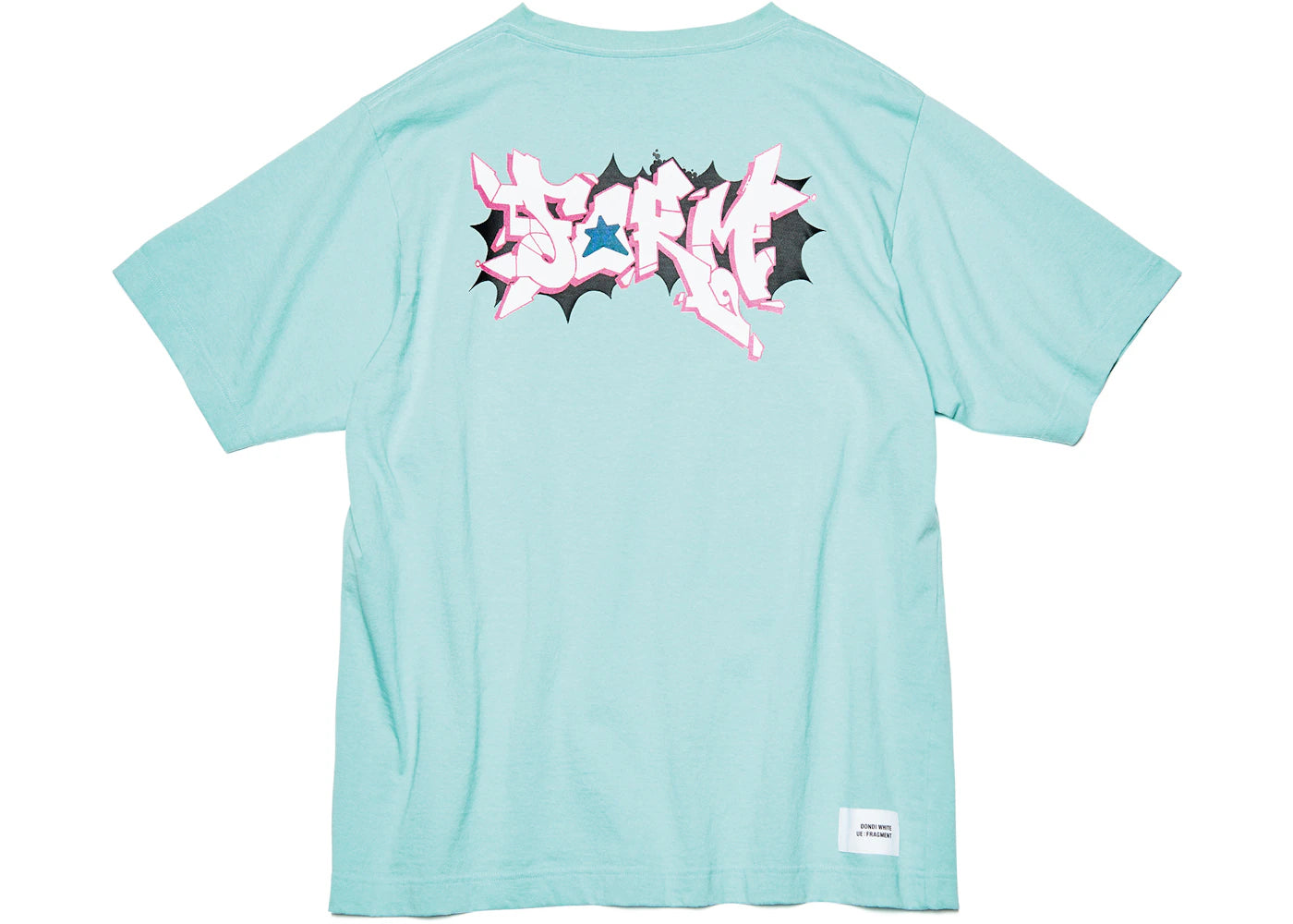 Fragment x Dondi White Graffiti Wide Tee Light Blue