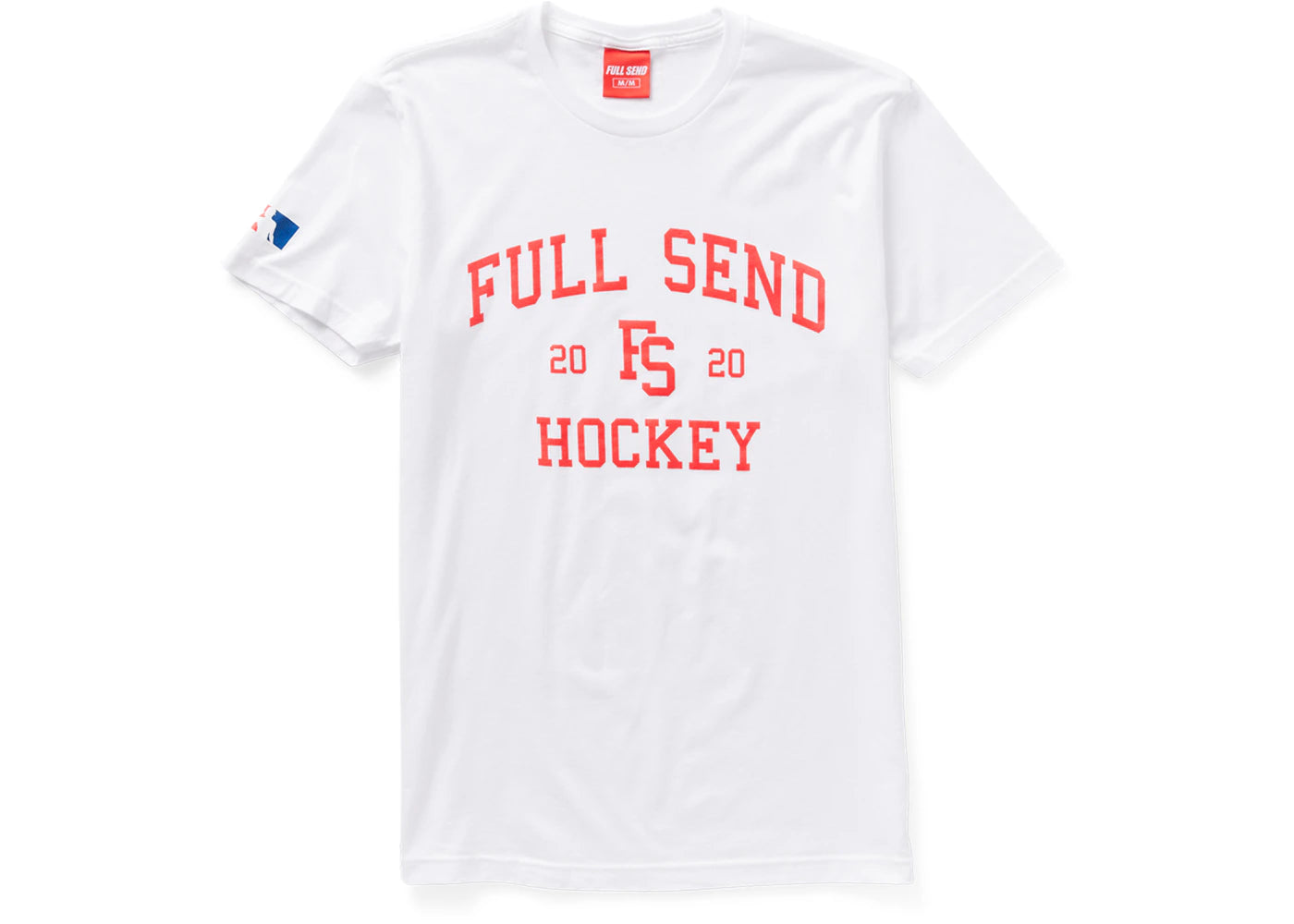 Full Send Collegiate Hockey T-shirt White