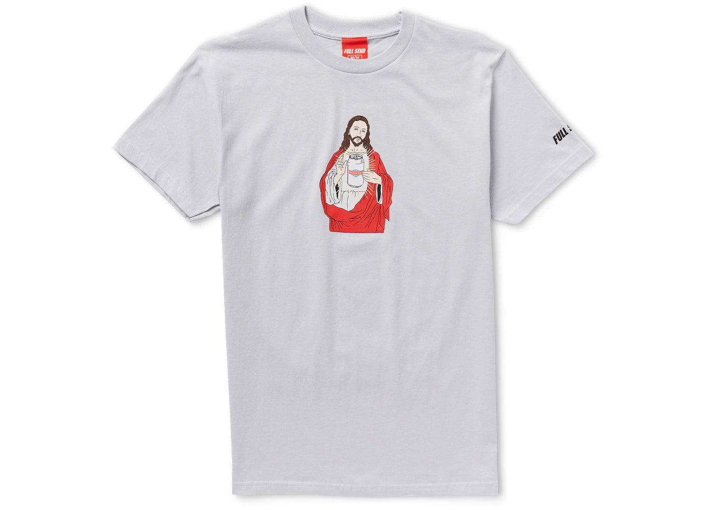 Full Send Happy Jesus T-shirt Grey