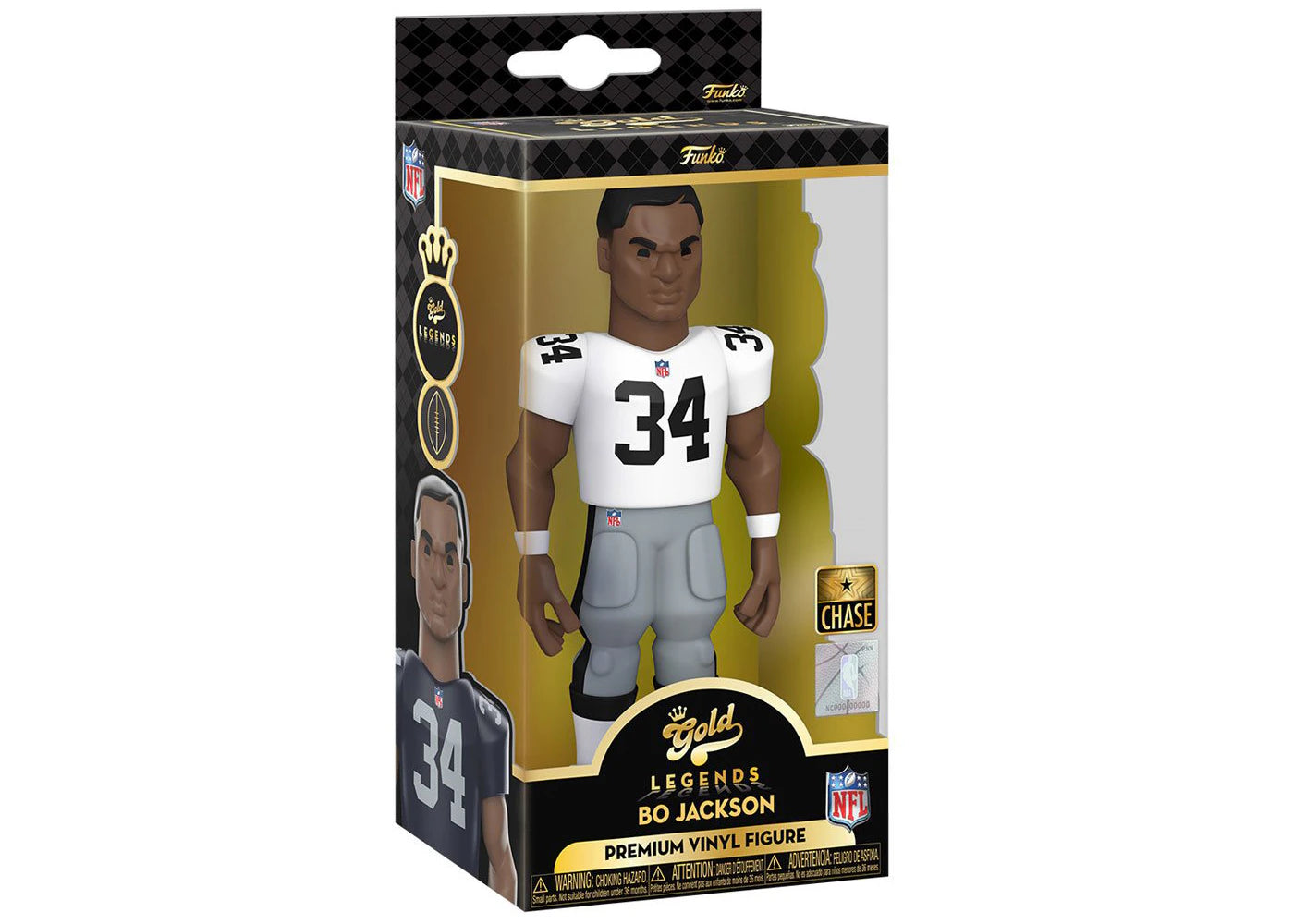 Funko Gold Legends NFL Los Angeles Raiders Bo Jackson 5 Inch Chase Edition Figure