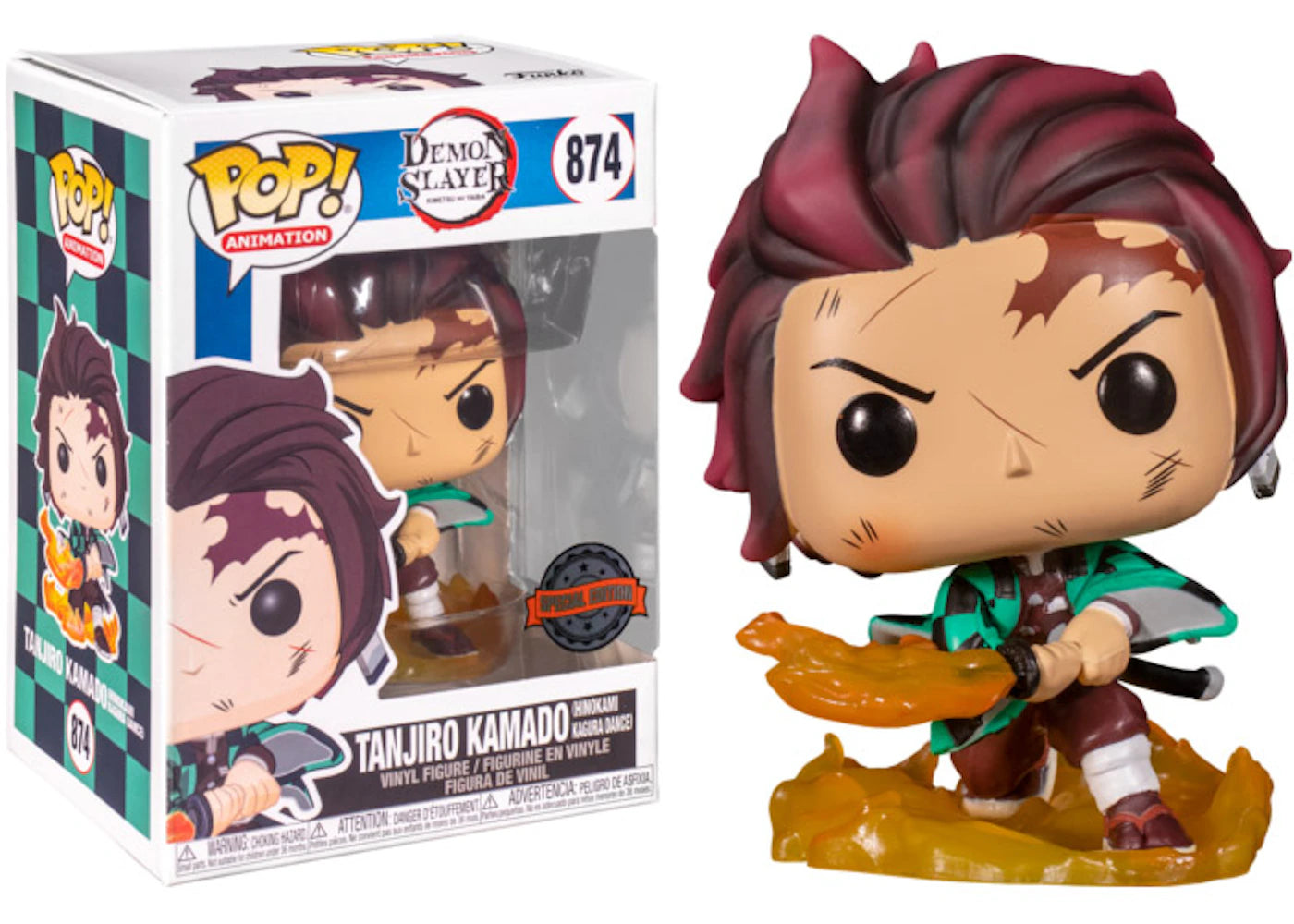 Funko Pop! Animation Demon Slayer Tanjiro Kamado (Hinokami Kagura Dance) Special Edition Figure #874