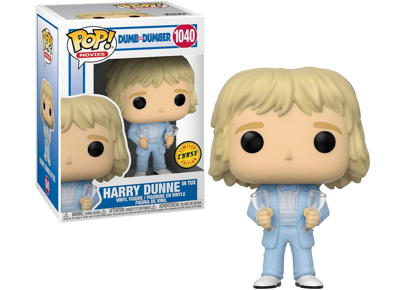 Funko Pop! Movies Dumb & Dumber Harry Dunne In Tux Champagne Glasses (Chase) Figure #1040