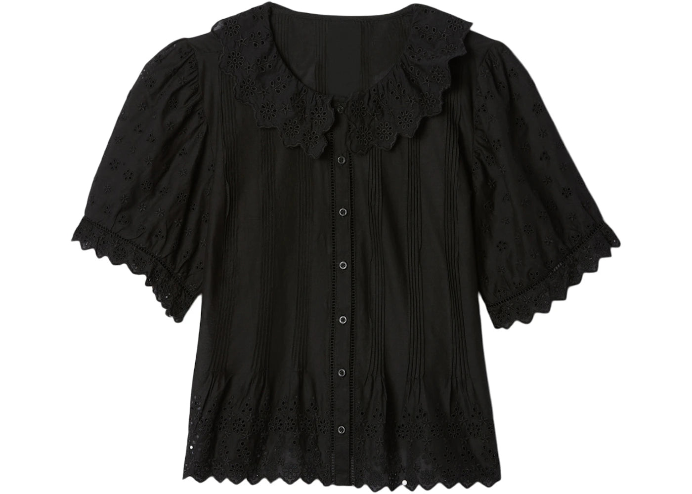 Gap x DÔEN Cropped Eyelet Shirt True Black