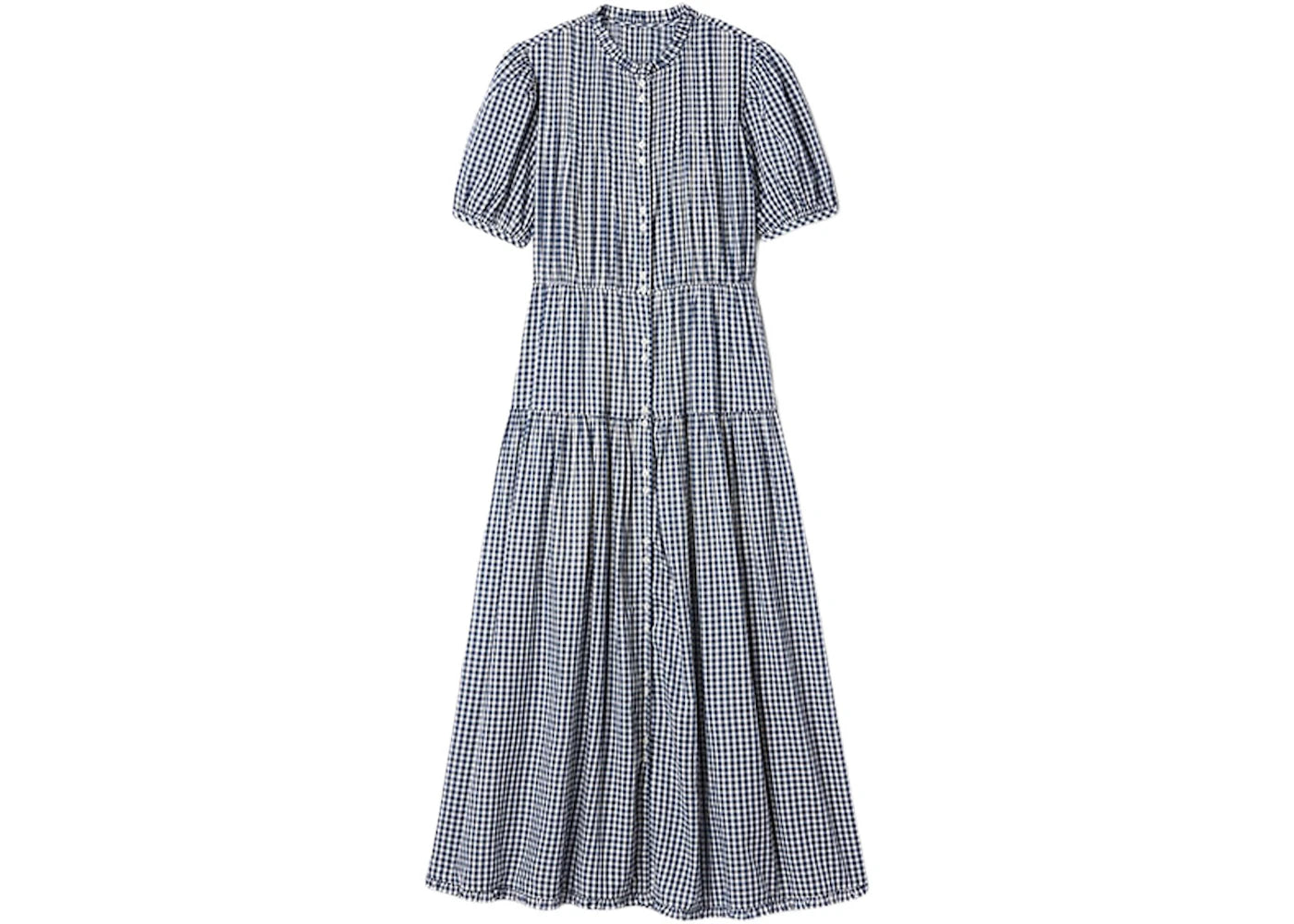Gap x DÔEN Gingham Maxi Dress Navy Blue Gingham