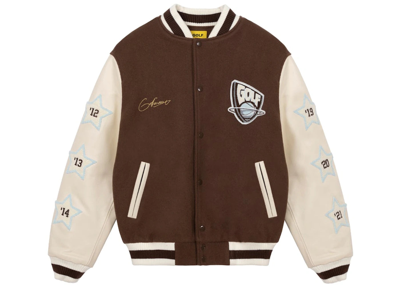 GOLF Championship Letterman Jacket Brown