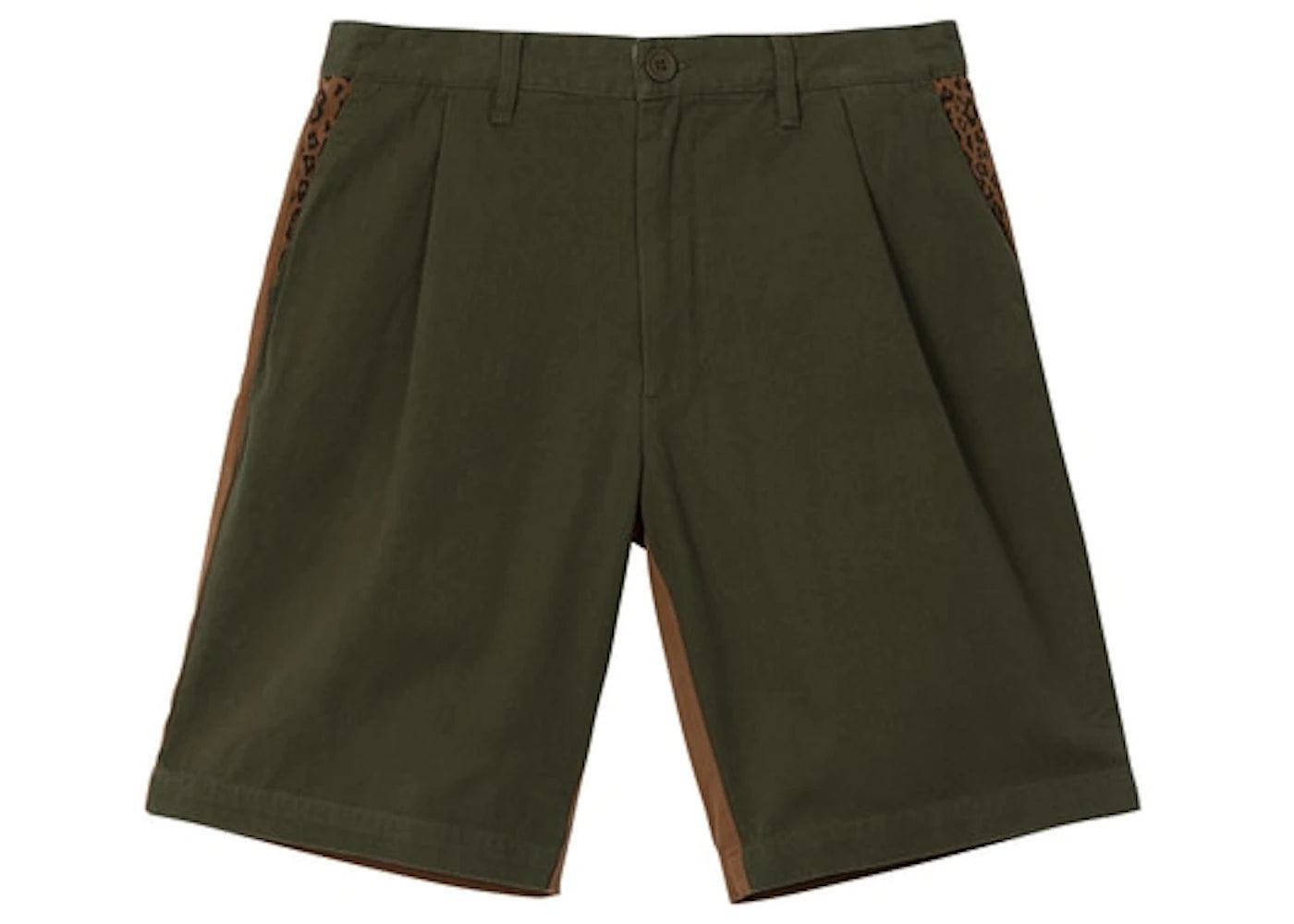 GOLF Color Split Pleated Shorts Army Green