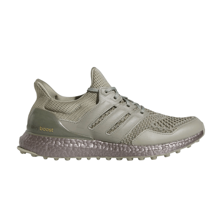adidas Ultra Boost Spikeless Golf Silver Pebble Olive Strata