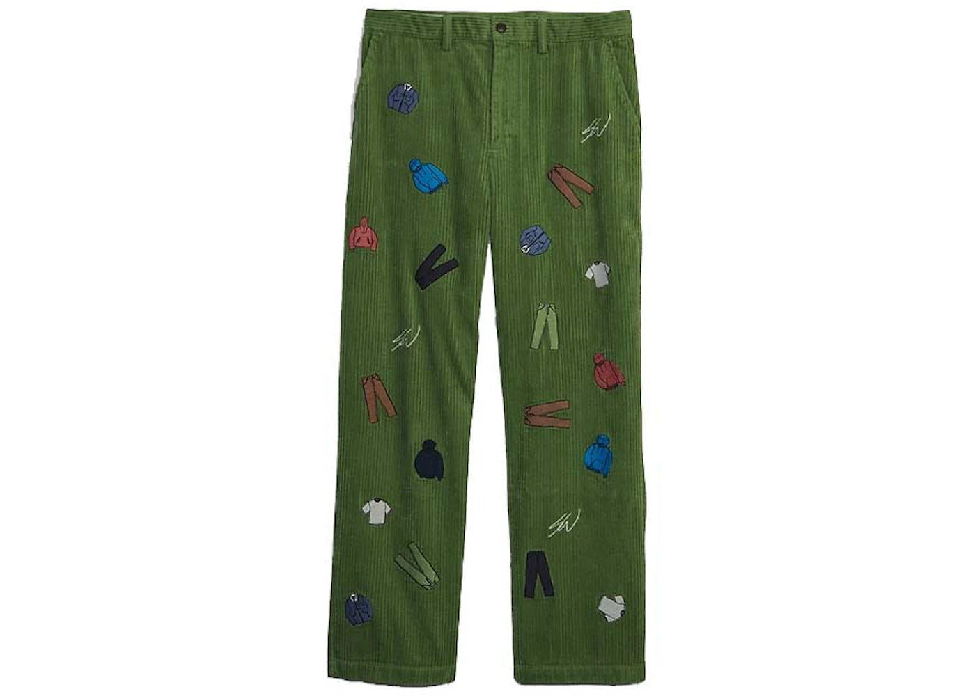 Gap Re-Issue × Sean Wotherspoon Embroidered Corduroy Relaxed Pants with Washwell Bright Pesto