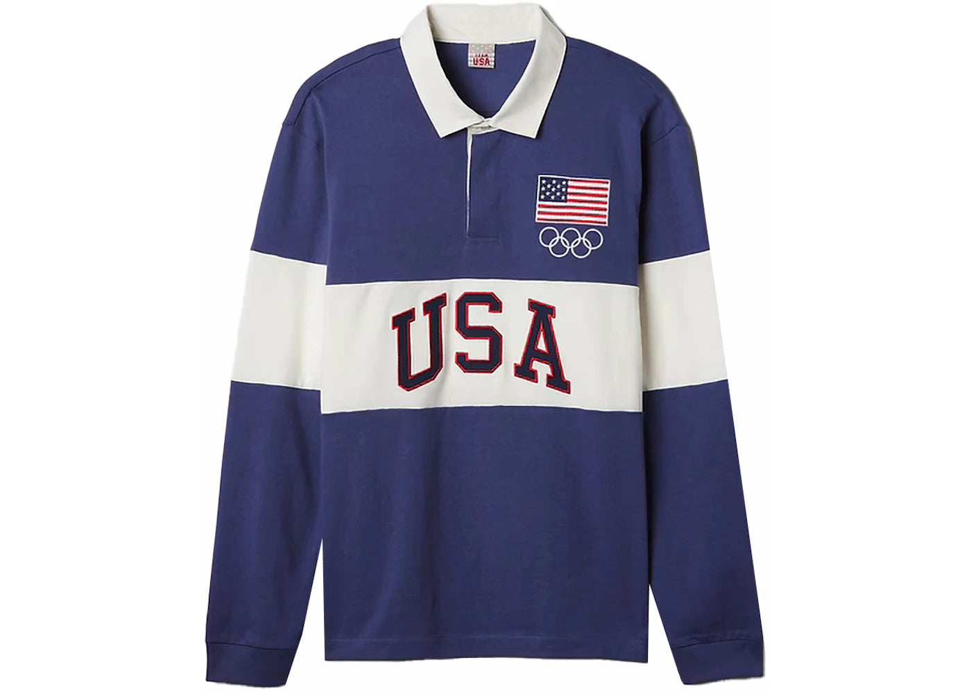 Gap Team USA Rugby Polo Shirt Off White Stripe