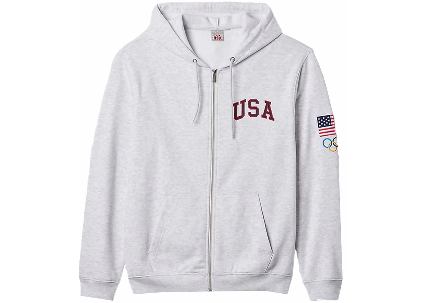 Gap Team USA Zip Hoodie Pale Heather Grey