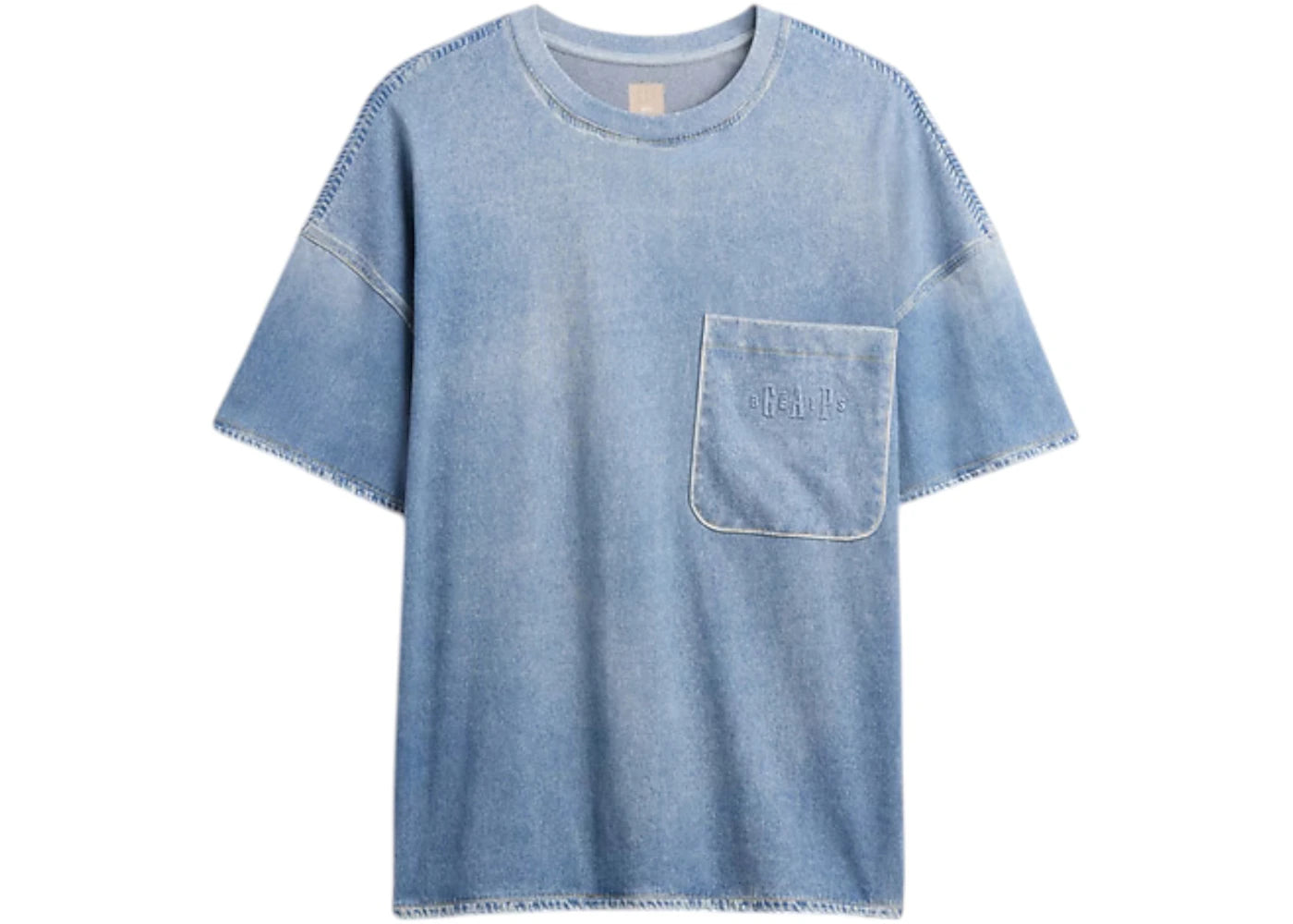 Gap x BEIS Knit Denim Pocket T-shirt Light Blue Shadow