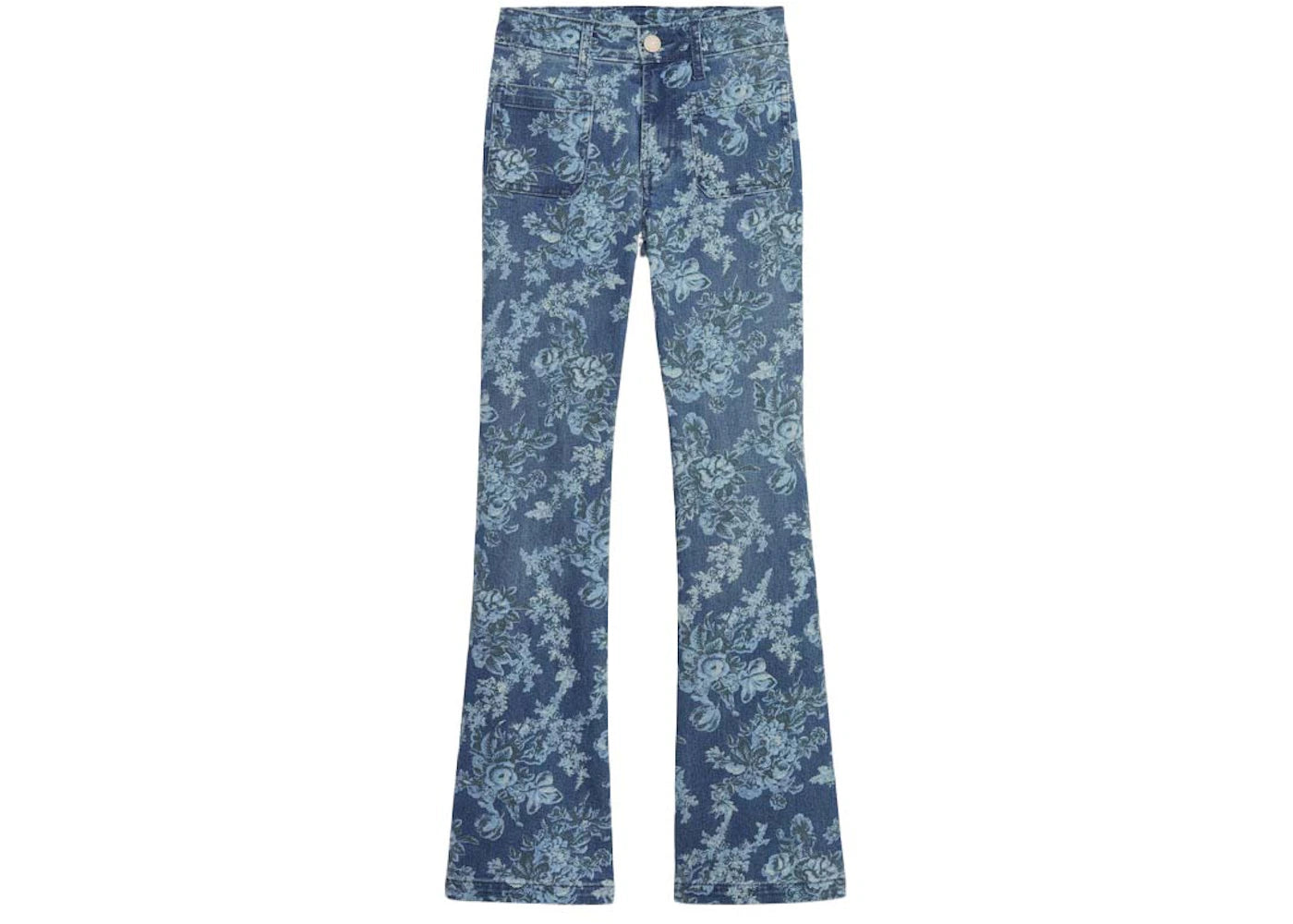 Gap x LoveShackFancy High Rise Floral '70s Flare Jeans with Washwell Indigo Flowers