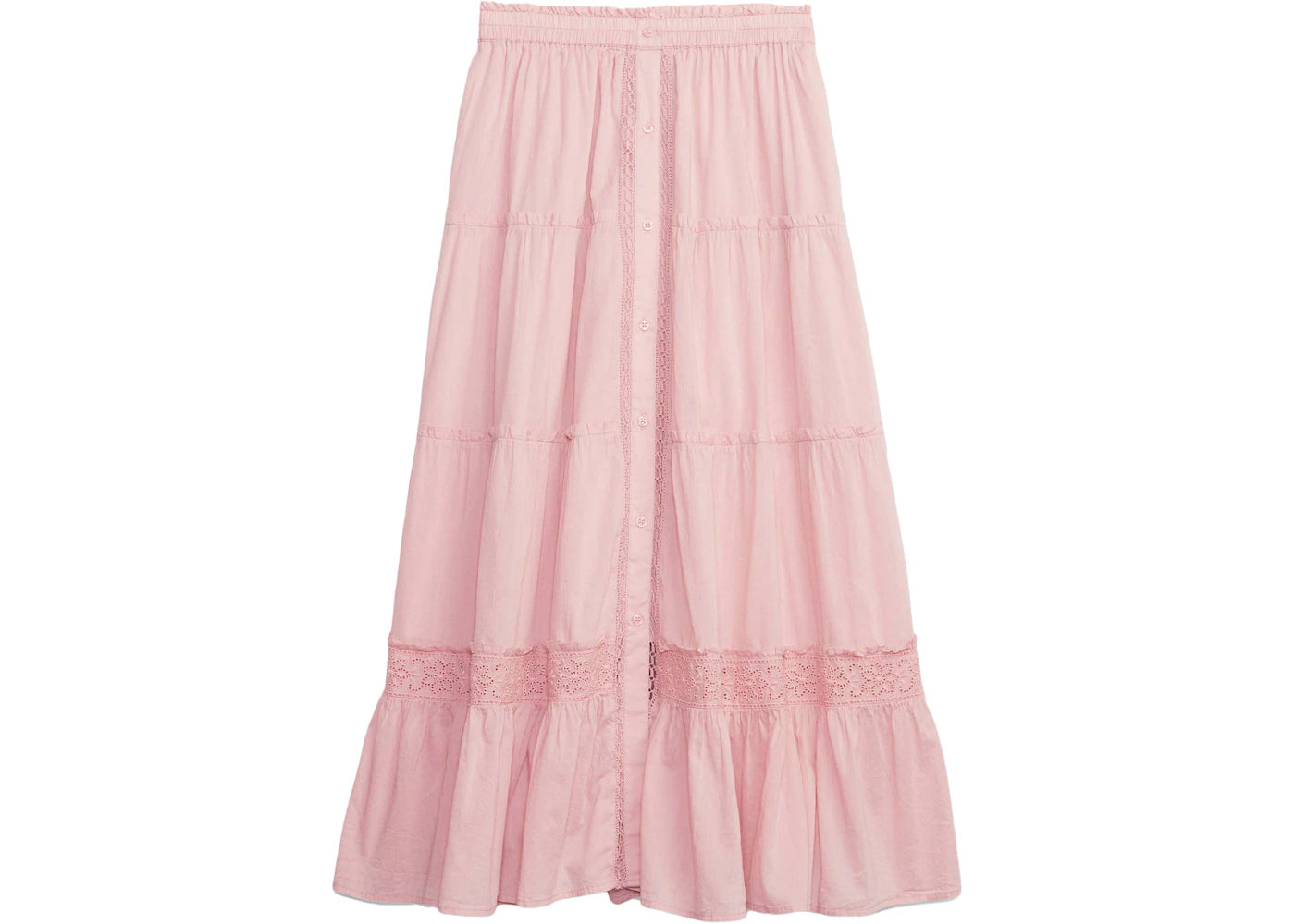 Gap x LoveShackFancy Tiered Maxi Skirt Pink