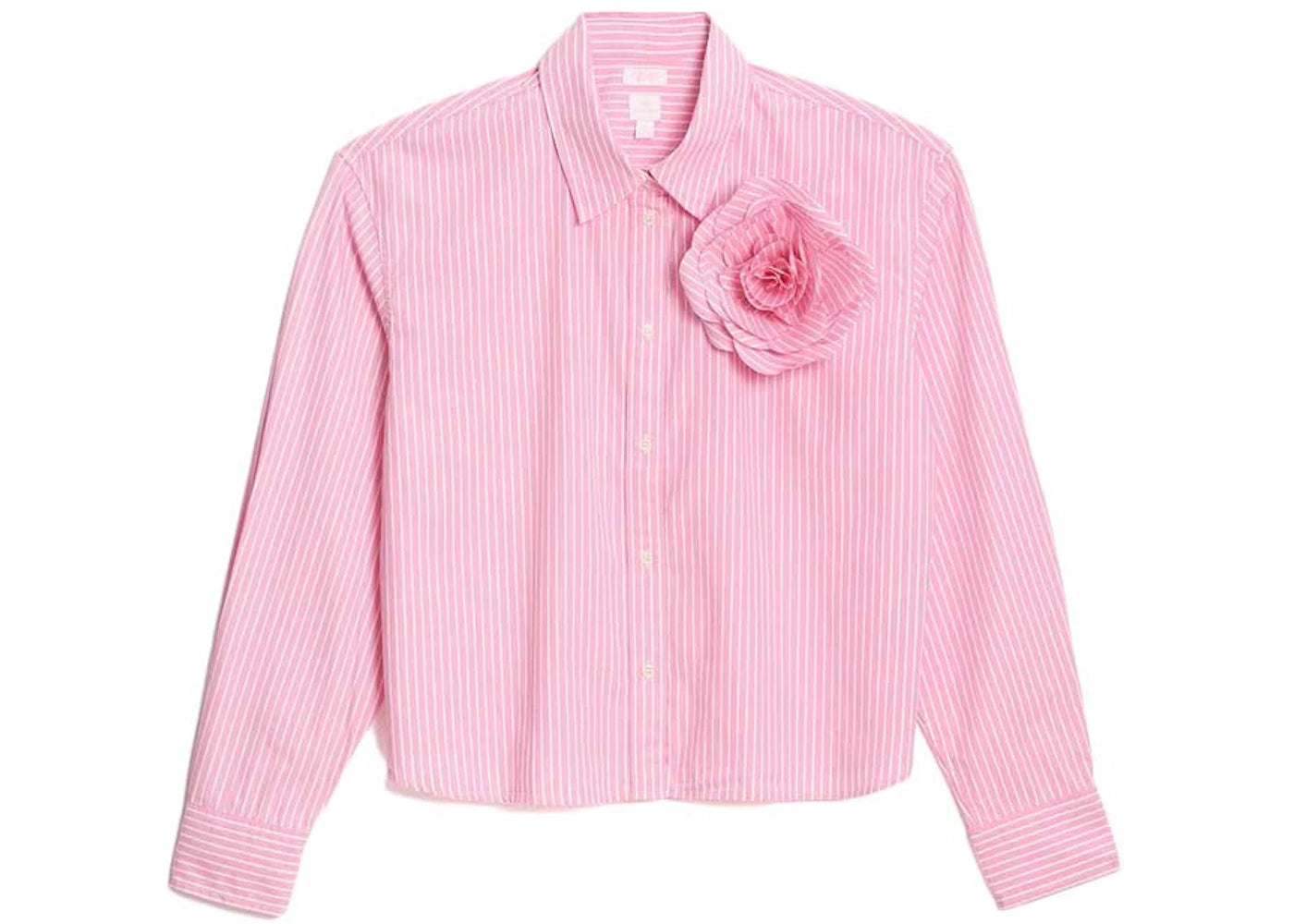 Gap x LoveShackFancy 100% Organic Cotton Cropped Shirt Pink