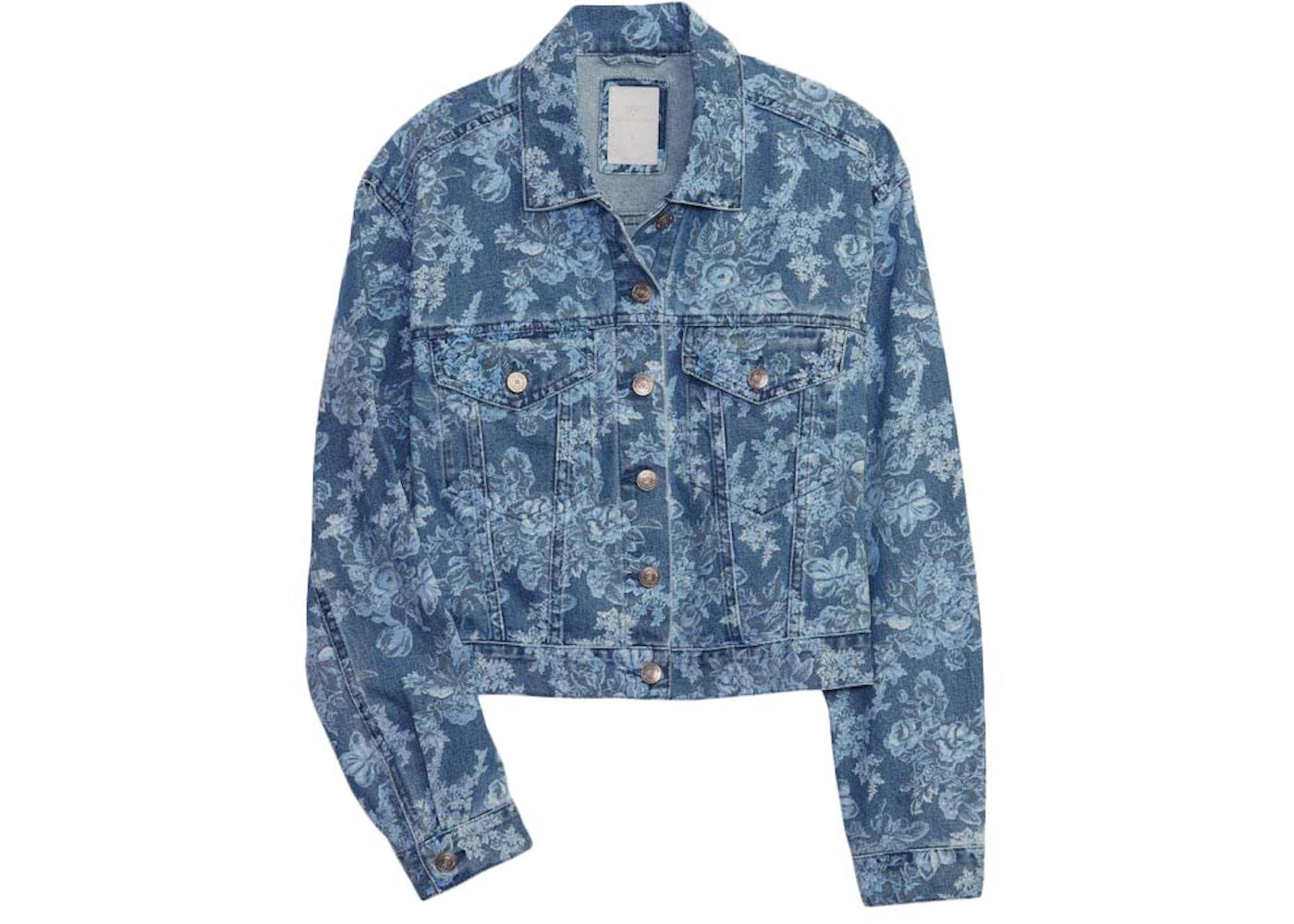 Gap x LoveShackFancy Floral Icon Denim Jacket with Washwell Indigo Flowers
