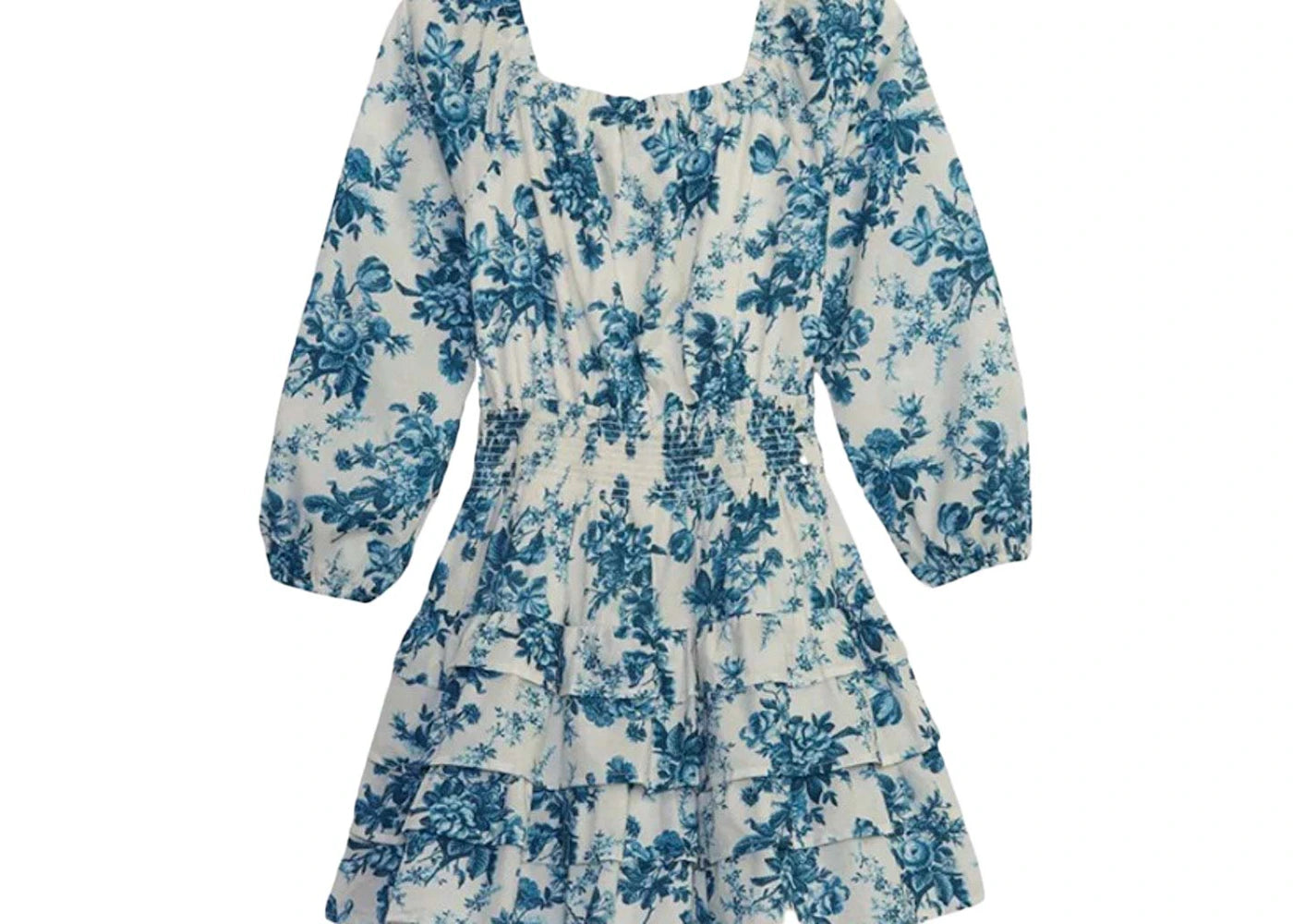 Gap x LoveShackFancy Floral Mini Dress White Blue Floral