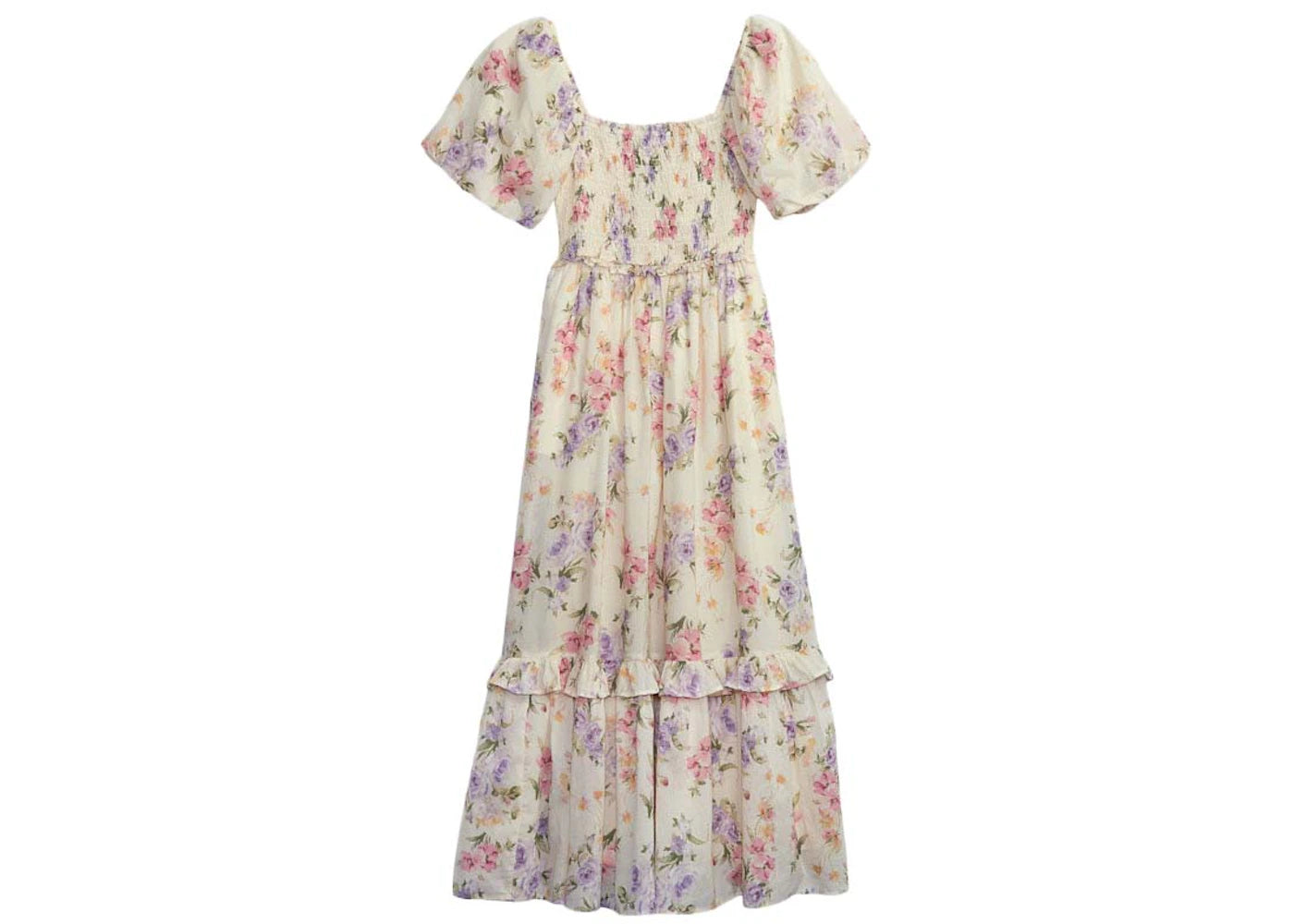 Gap x LoveShackFancy Floral Puff Sleeve Maxi Dress Pink Multi Floral