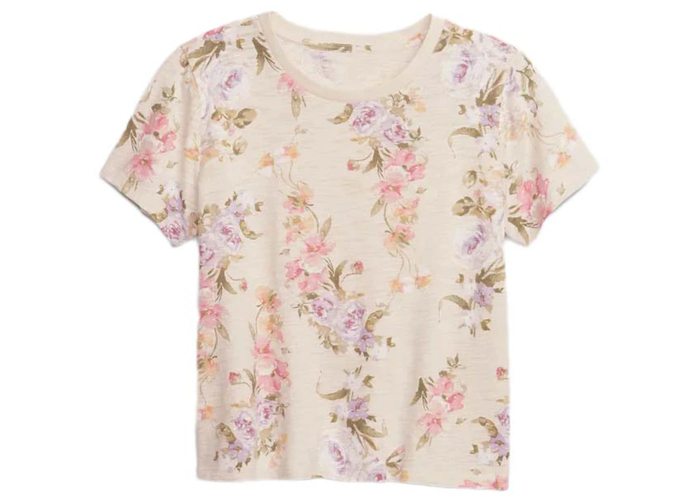 Gap x LoveShackFancy Floral Shrunken T-Shirt Birch Beige