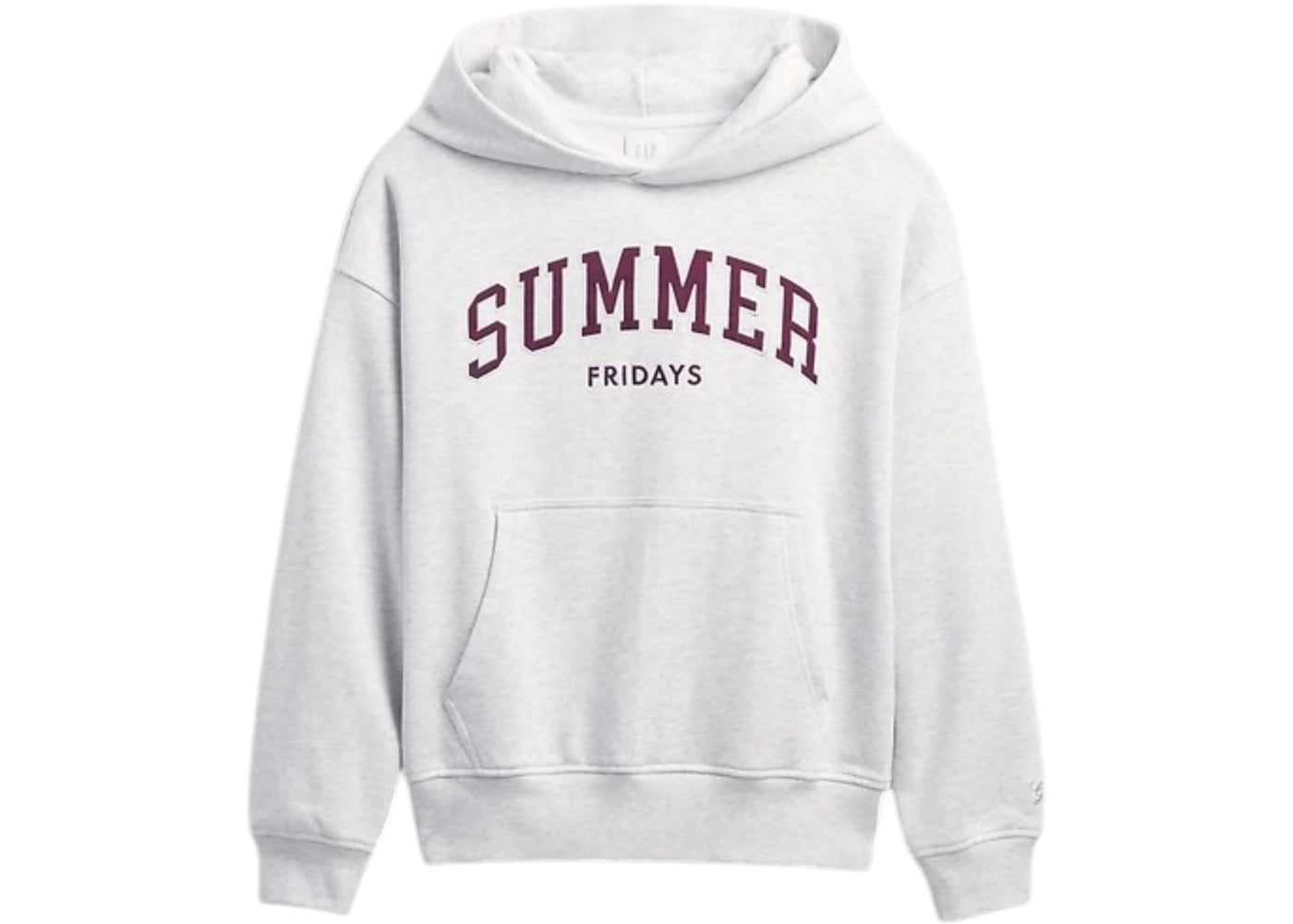 Gap x Summer Fridays Heavyweight Oversized Logo Hoodie Pale Heather Grey