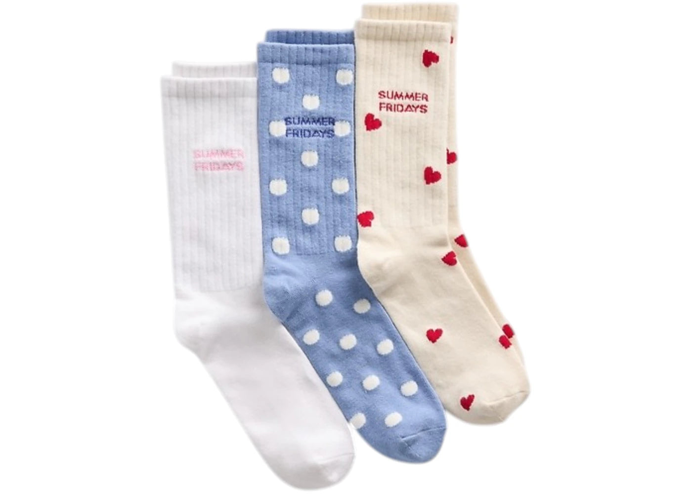 Gap x Summer Fridays Logo Crew Socks (3-Pack) Multi Color