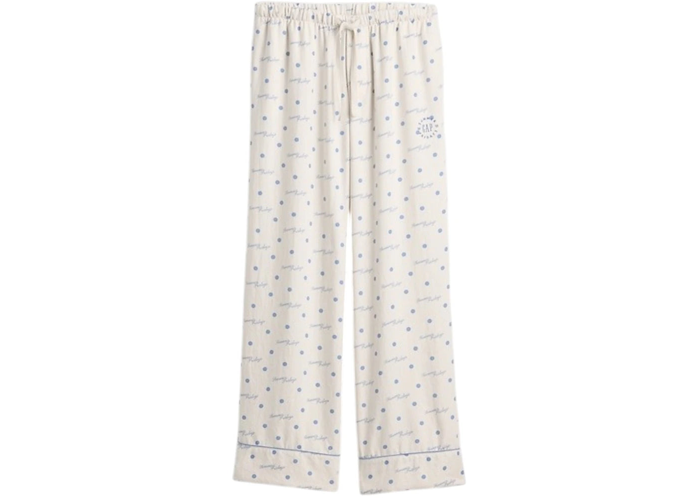 Gap x Summer Fridays Relaxed Flannel Dotted PJ Pants Ivory Beige Frost