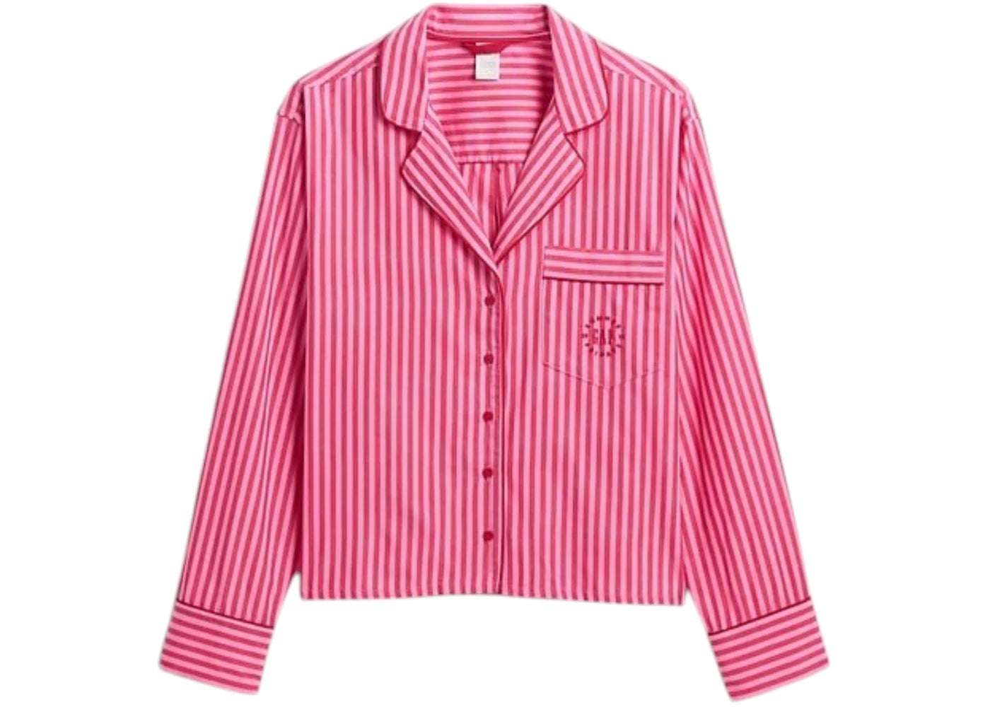 Gap x Summer Fridays Relaxed Poplin Stripe PJ Shirt Stripe Red Online Exclusive