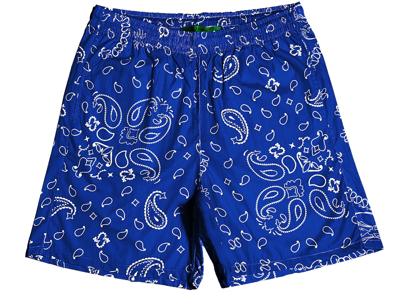 Garment Workshop Cotton Bandana Paisley Summer Shorts Royal Blue