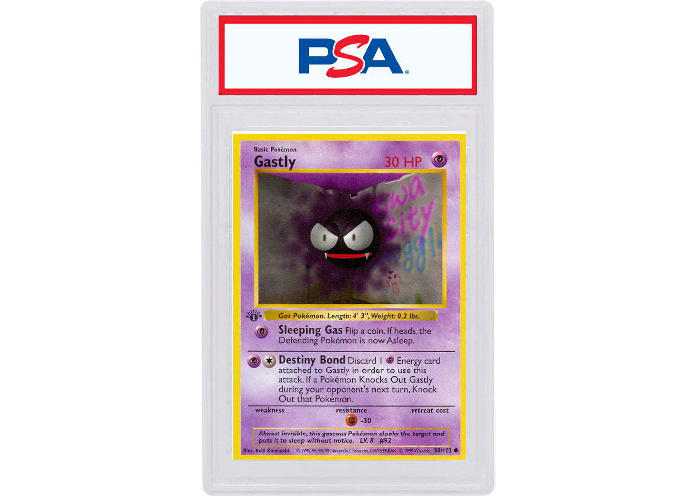 Gastly 1999 Pokemon TCG Base Set 1st Edition #50/102 (PSA or BGS Graded)