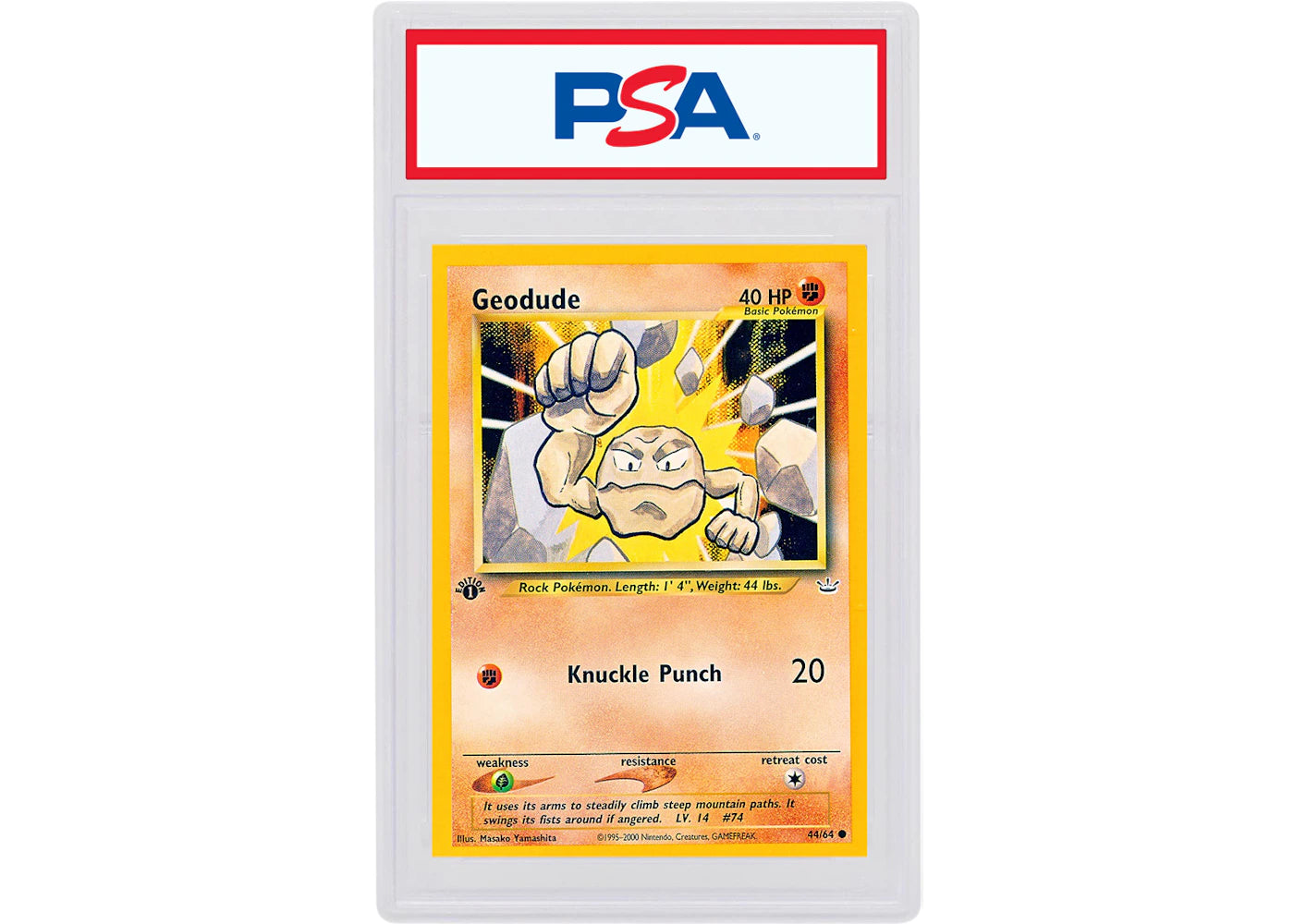 Geodude 2001 Pokemon TCG Neo Revelation 1st Edition #44/64 (PSA or BGS Graded)